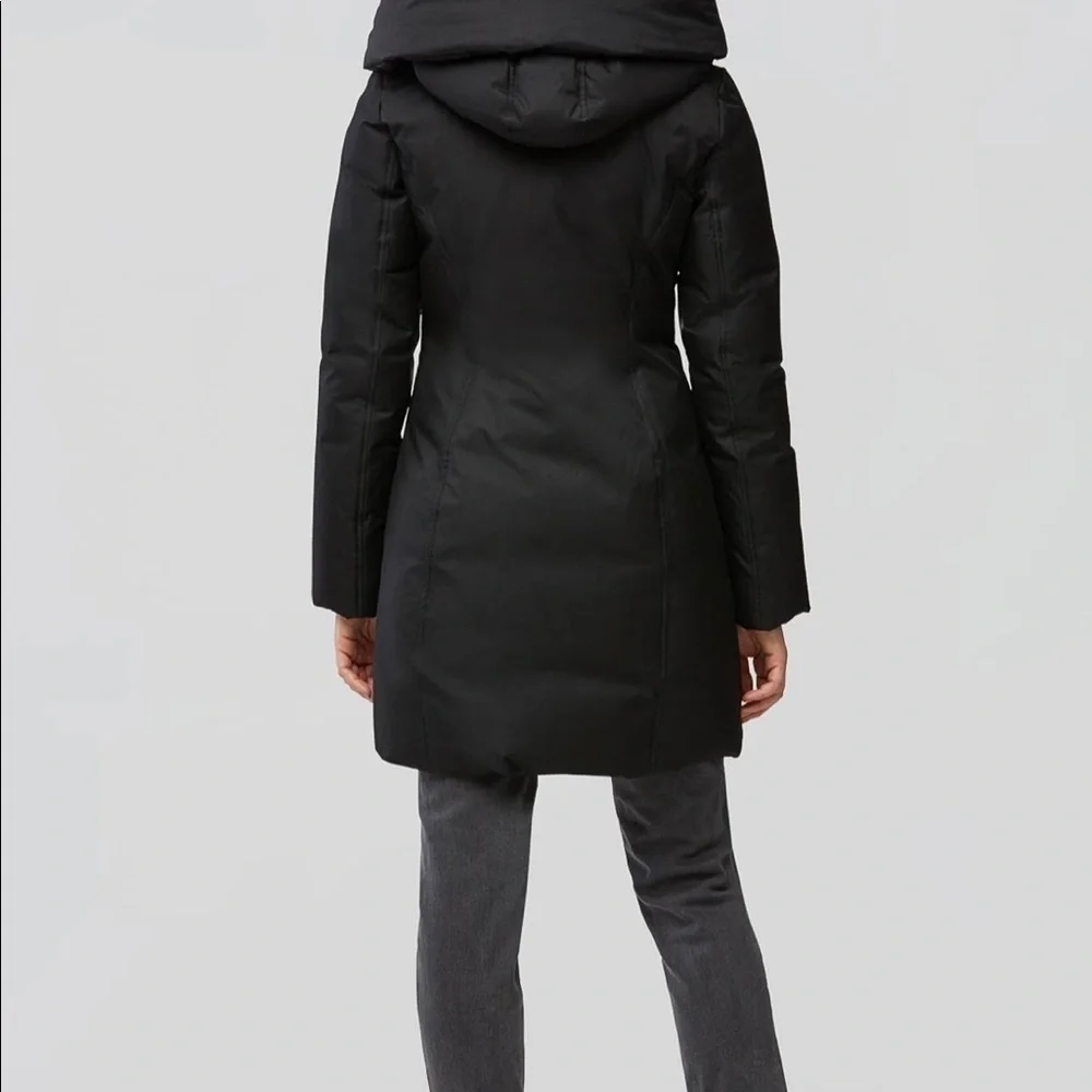 Soia & KYO CAMIELA Slim Fit Brushed Down Coat With Leather Trim - Picture 5 of 16